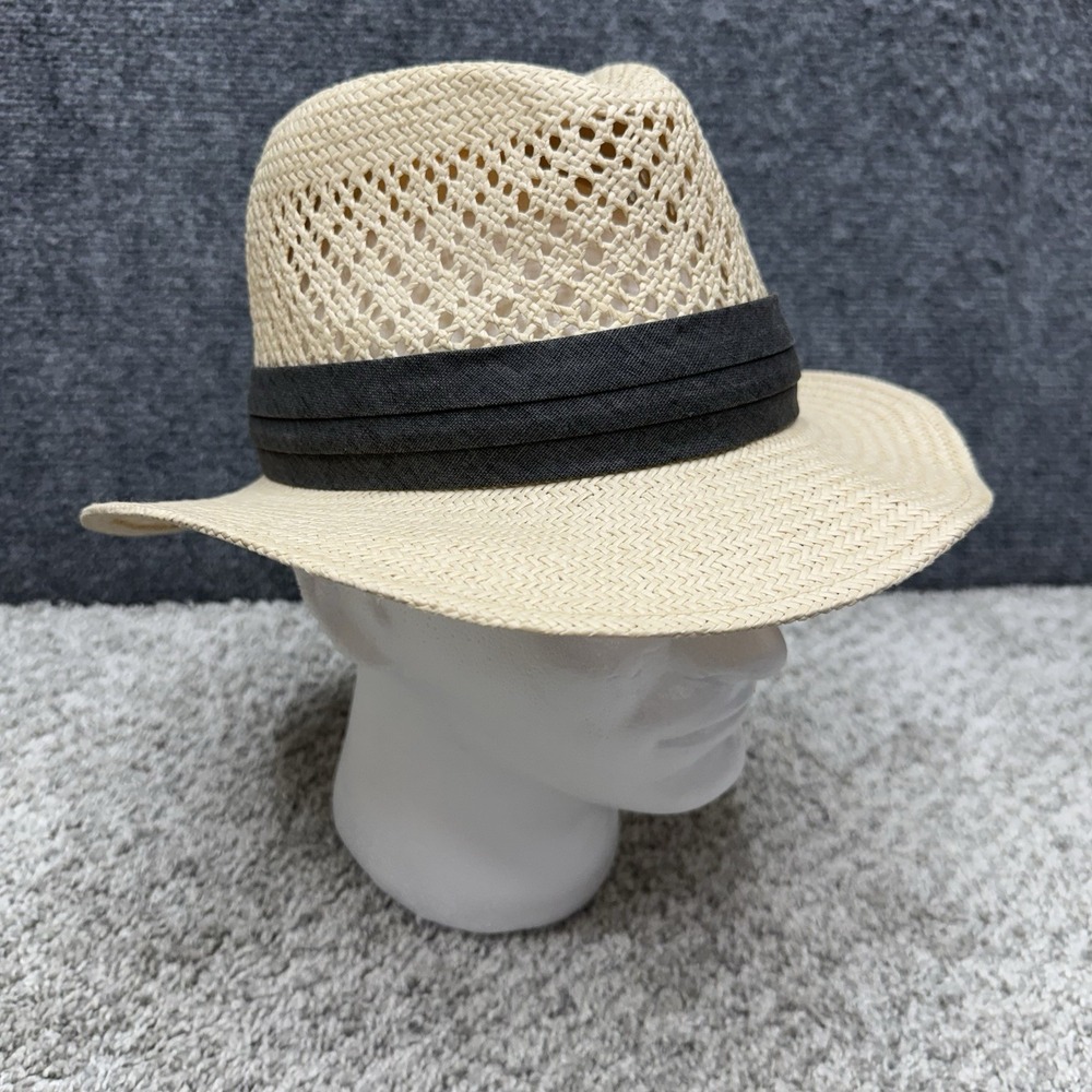 Scala straw fedora woven Panama hat men's size small / medium